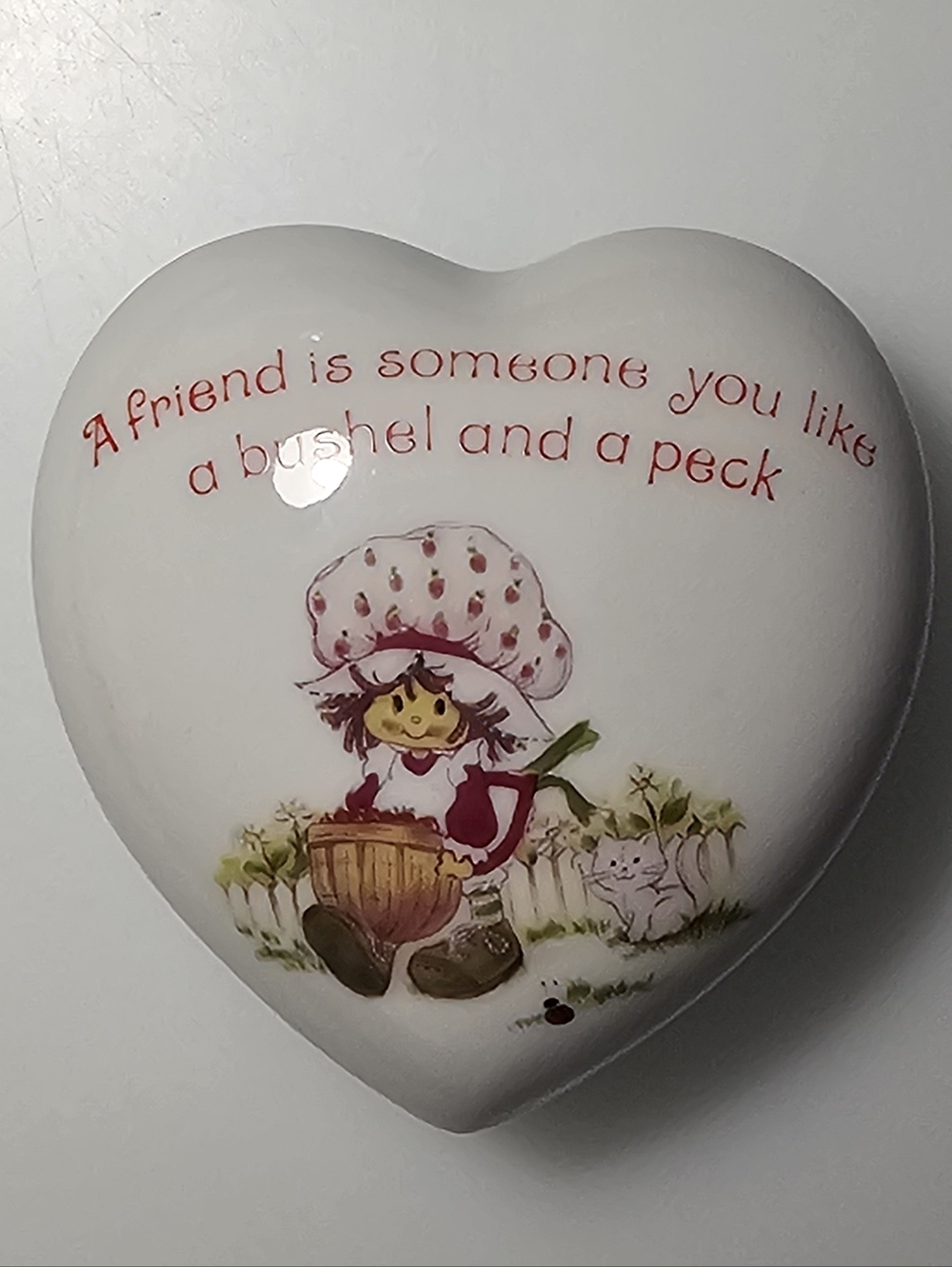 Strawberry Shortcake Ceramic Heart-Shaped Trinket Box